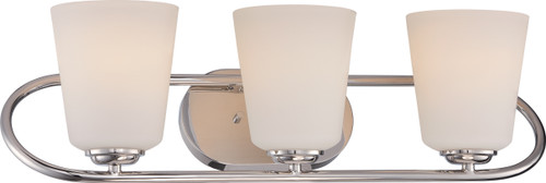 Nuvo 62/408 Dylan; 3 Light; Vanity Fixture with Satin White Glass; LED Omni Included