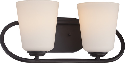 Nuvo 62/417 Dylan; 2 Light; Vanity Fixture with Satin White Glass; LED Omni Included