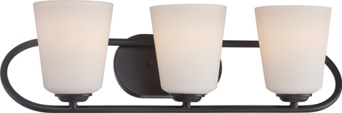 Nuvo 62/418 Dylan; 3 Light; Vanity Fixture with Satin White Glass; LED Omni Included