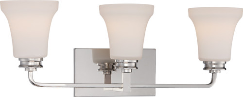 Nuvo 62/428 Cody; 3 Light; Vanity Fixture with Satin White Glass; LED Omni Included