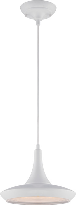 Nuvo 62/442 Fantom; LED Colored Pendant with Rayon Wire; White Finish