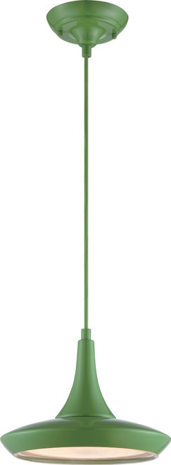 Nuvo 62/445 Fantom; LED Colored Pendant with Rayon Wire; Green Finish