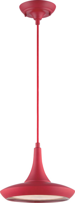 Nuvo 62/447 Fantom; LED Colored Pendant with Rayon Wire; Red Finish