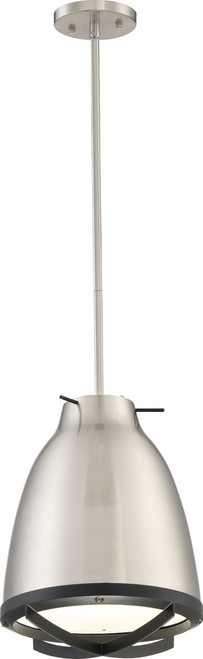 Nuvo 62/862 Thrust; Large LED Pendant; Brushed Nickel / White Accent Finish