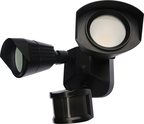 Nuvo 65/221 LED Security Light; Dual Head; Black Finish; 4000K; Motion Sensor