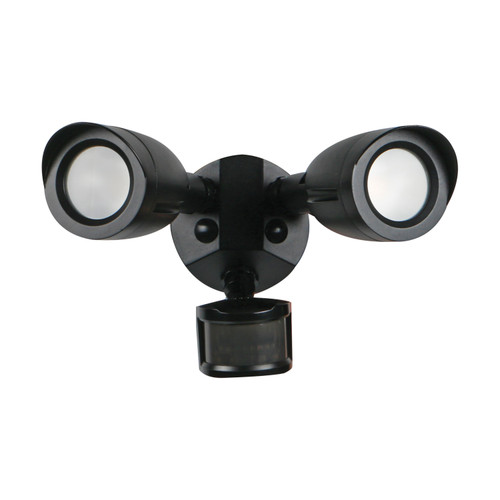 Nuvo 65/721 LED Security Light; Dual Head; Motion Sensor Included; Black Finish; 4000K