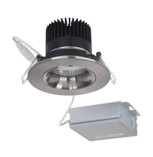 Satco S11626 12 watt LED Direct Wire Downlight; Gimbaled; 3.5 inch; 3000K; 120 volt; Dimmable; Round; Remote Driver; Brushed Nickel