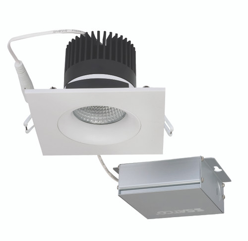 Satco S11627 12 watt LED Direct Wire Downlight; Gimbaled; 3.5 inch; 3000K; 120 volt; Dimmable; Square; Remote Driver; White