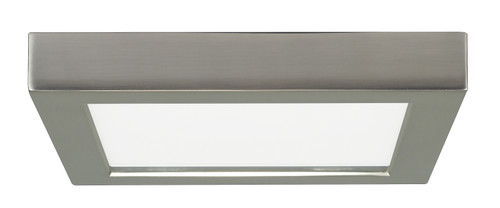 Satco S21509 13.5 watt; 7" Flush Mount LED Fixture; 3000K; Square Shape; Brushed Nickel Finish; 120 volts