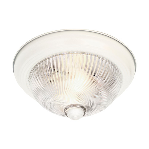 Nuvo SF76/029 3 Light - 15" - Flush Mount - Clear Ribbed Swirl Glass