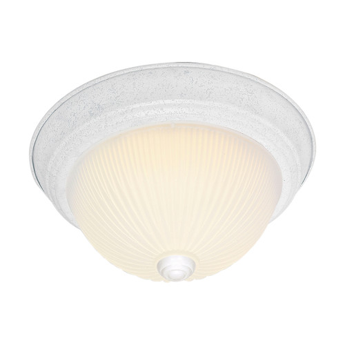 Nuvo SF76/131 2 Light - 11" Flush with Frosted Ribbed - Textured White Finish