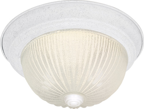 Nuvo SF76/190 3 Light - 15" - Flush Mount - Ribbed Ice Glass
