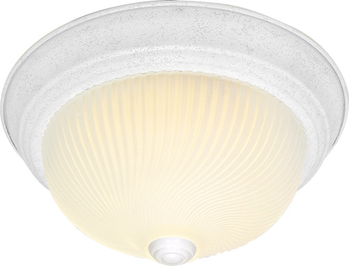 Nuvo SF76/197 3 Light - 15" - Flush Mount - Frosted Ribbed Swirl Glass