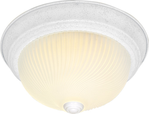 Nuvo SF76/218 2 Light - 13" - Flush Mount - Frosted Ribbed Swirl Glass