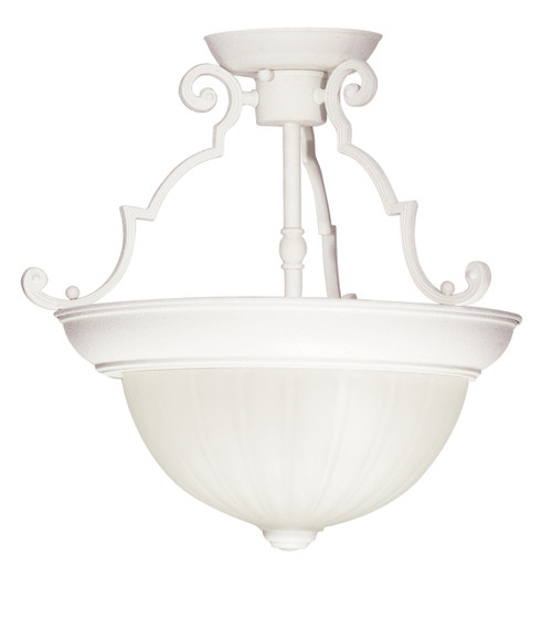 Nuvo SF76/435 2 Light - 13" - Semi-Flush - Frosted Melon Glass