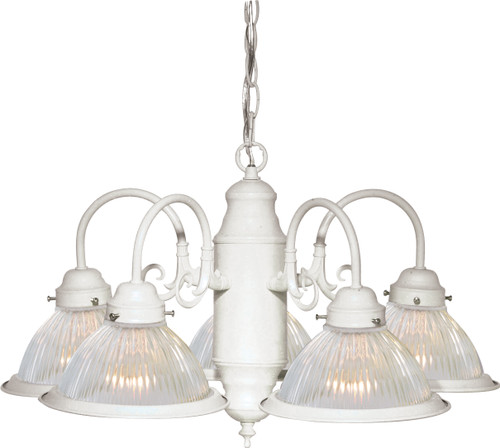 Nuvo SF76/449 5 Light - 22" - Chandelier - With Clear Ribbed Shades