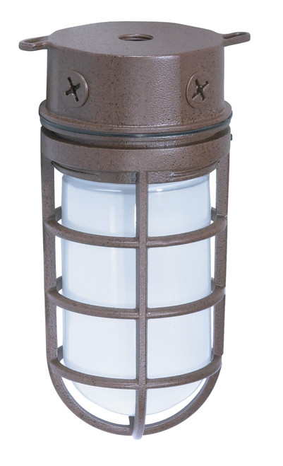 Nuvo SF76/625 1 Light - 10" - Industrial Style - Surface Mount with Frosted Glass - Old Bronze Finish