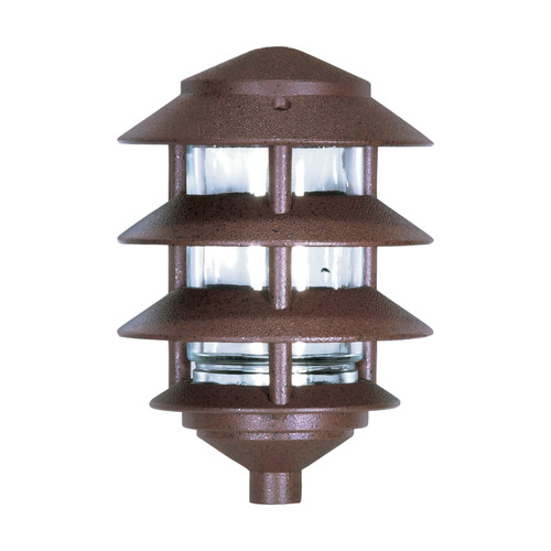 Nuvo SF76/633 Pagoda Garden Fixture; Small Hood; 1 light; 3 Louver; Old Bronze Finish