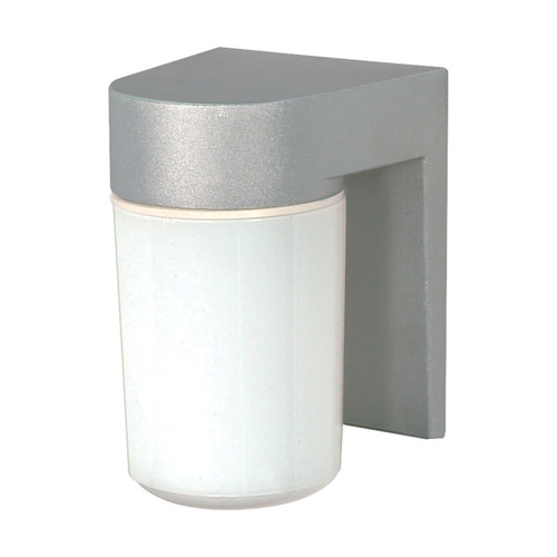 Nuvo SF77/136 1 Light - 8" - Utility; Wall Mount - With White Glass Cylinder - Satin Aluminum Finish