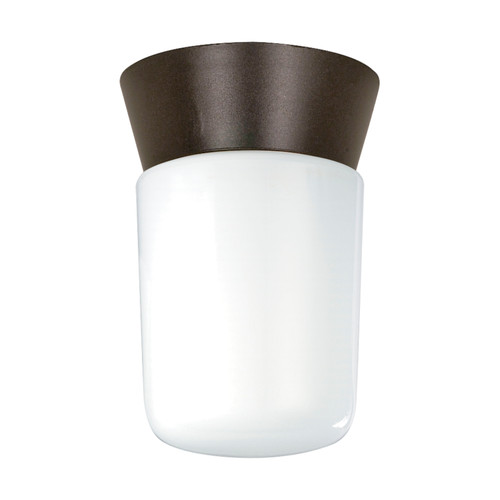 Nuvo SF77/156 1 Light - 8" - Utility; Ceiling Mount - With White Glass Cylinder - Bronzotic Finish
