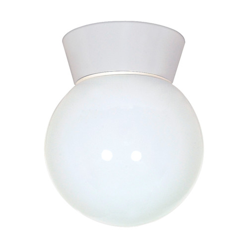 Nuvo SF77/532 1 Light - 8" - Utility; Ceiling Mount - With White Glass Globe - White Finish