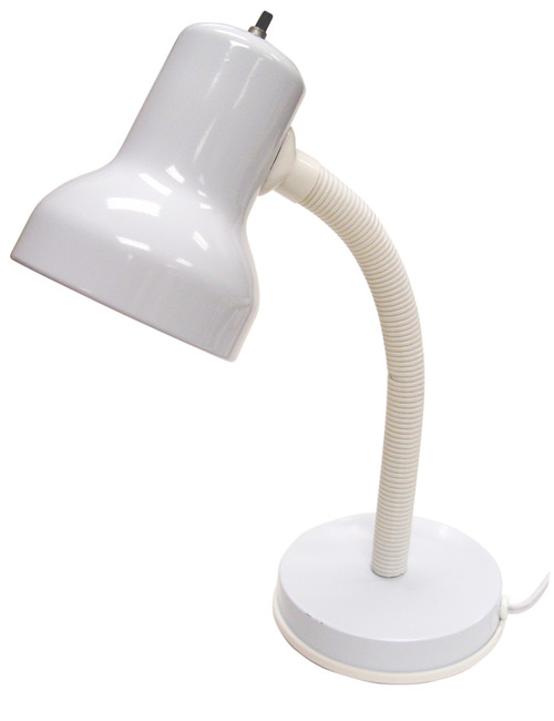 Satco SF77/538 Goose Neck Desk Lamp; White Finish