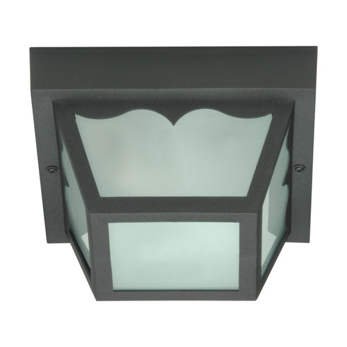 Nuvo SF77/863 1 Light - 8" - Carport Flush Mount - With Frosted Acrylic Panels - Black Finish