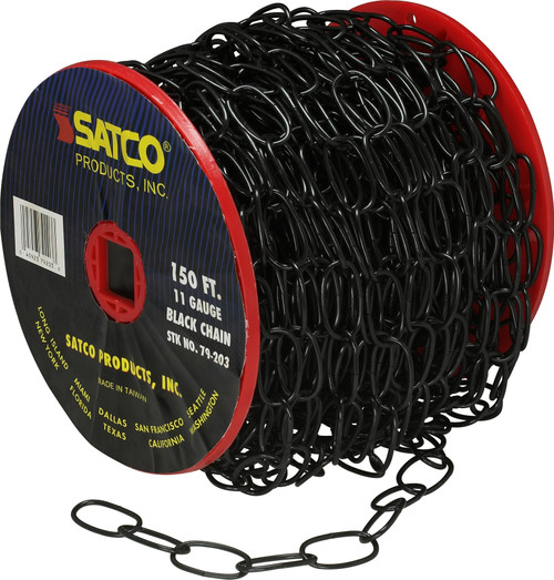 Satco 79/203 11 Ga. Chain Black Finish 50 yd. (150 ft.) to Reel 1 Reel To Master 15lbs Max