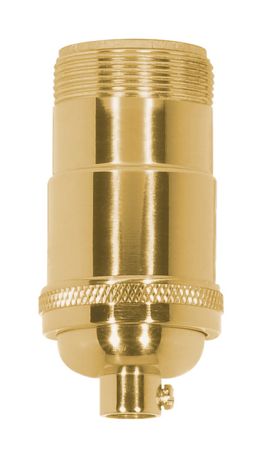 Satco 80/1195 3-Way (2 Circuit) Keyless Socket 1/8 IPS 4 Piece Stamped Solid Brass Polished Brass Finish 660W 250V