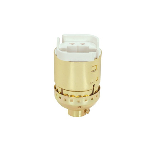 Satco 80/1228 Lampholder Fluorescent 4-Pin Lampholder 13W Brite Gilt Socket With Fluorescent GX24q And GX24q-1 1-1/4" Height 75W 600V