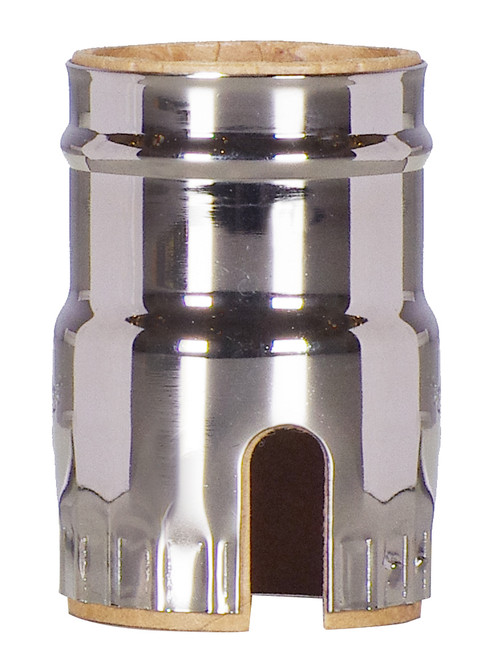 Satco 80/1468 3 Piece Solid Brass Shell With Paper Liner; Push Thru; Polished Nickel Finish