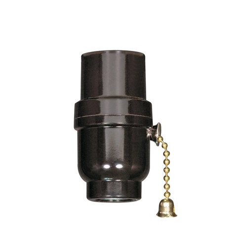 Satco 80/1638 Brass 3-Way Pull Chain 1/8 IP Cap w/Metal Bushing Less Set Screw
