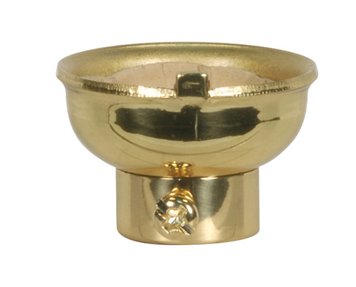 Satco 80/1749 1/4 IPS Stamped Solid Brass Caps With Set Screw; Polished Brass