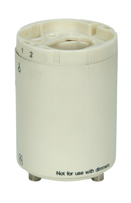 Satco 80/1846 Smooth Phenolic Electronic Self-Ballasted CFL Lampholder; 120V, 60Hz, 0.15A; 13W G24q-1 And GX24q-1; 2" Height; 1-1/2" Width