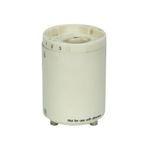 Satco 80/1853 Smooth Phenolic Self-Ballasted CFL Lampholder; 277V, 60Hz, 0.20A; 18W G24q-2 And GX24q-2; 2" Height; 1-1/2" Width