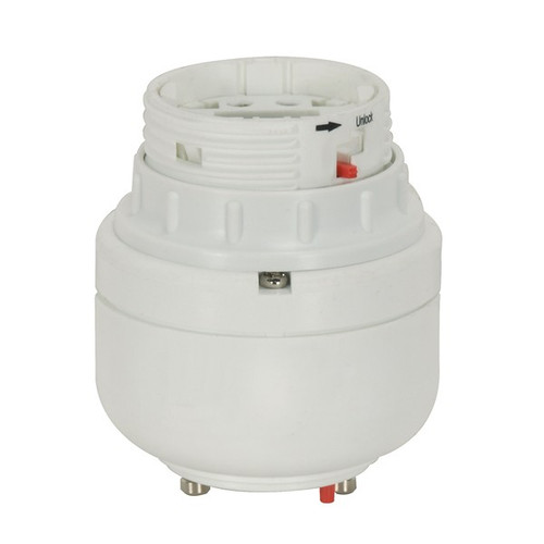 Satco 80/2104 Phenolic Electronic Self-Ballasted CFL Lampholder; 120V, 60Hz, 0.34A; 42W G24q-4 And GX24q-4; 2-3/4" Height; 2-1/2" Width