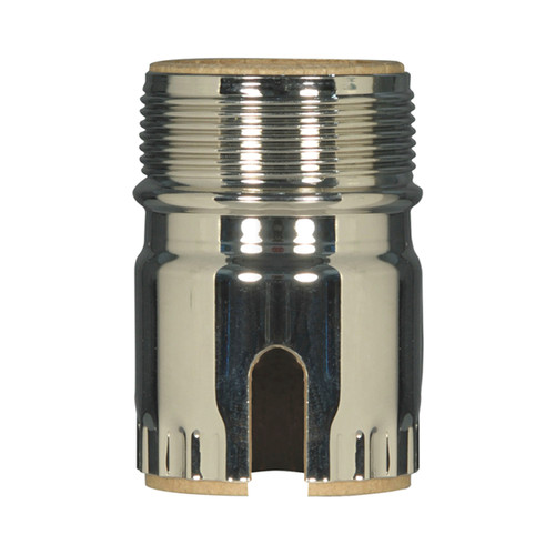 Satco 80/2301 3 Piece Solid Brass Shell With Paper Liner; Polished Nickel Finish; Pull Chain / Turn Knob With Uno Thread