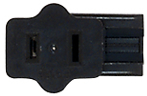 Satco 80/2516 Female Slide Plug; Polarized; 18/2-SPT-1; 6A-125V; Black Finish