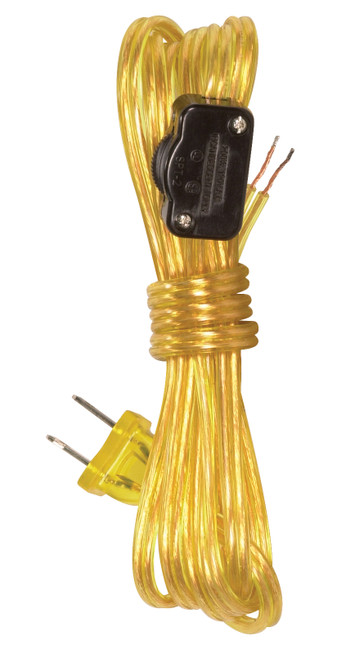 Satco 90/105 18/2 SPT-2 105C All Cord Sets - Molded Plug - Tinned Tips 3/4" Strip with 2" Slit 36" Hank - 200 Ctn 8 Ft.