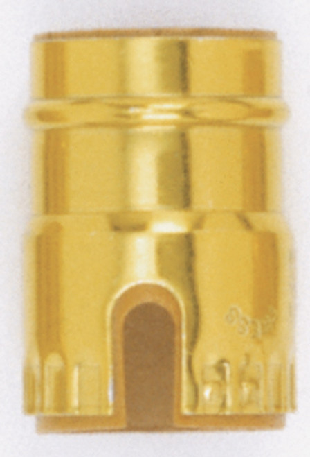 Satco 90/1145 Aluminum Shell With Paper Liner; Pull Chain/Turn Knob; Brite Gilt Finish