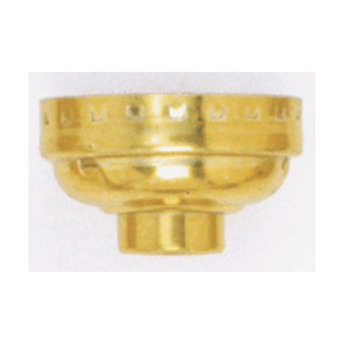 Satco 90/1147 Aluminum Cap With Paper Liner; 1/8 IPS Sideout Hole; Less Set Screw; Brite Gilt Finish