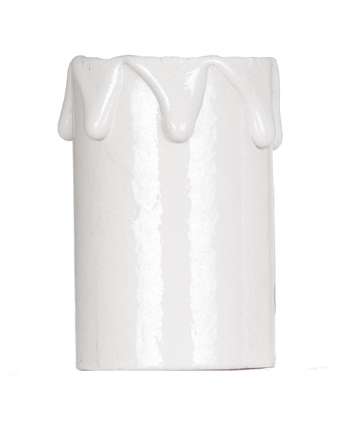 Satco 90/1246 Plastic Drip Candle Cover; White Plastic Drip; 1-3/16" Inside Diameter; 1-1/4" Outside Diameter; 2" Height