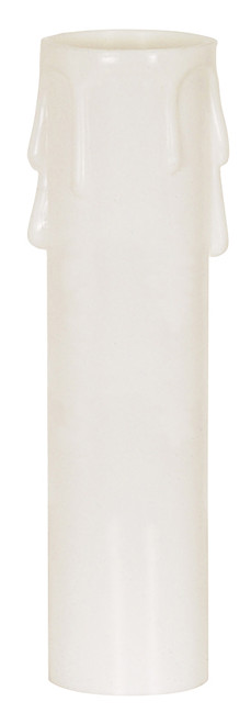 Satco 90/1248 Plastic Drip Candle Cover; White Plastic Drip; 1-3/16" Inside Diameter; 1-1/4" Outside Diameter; 3" Height
