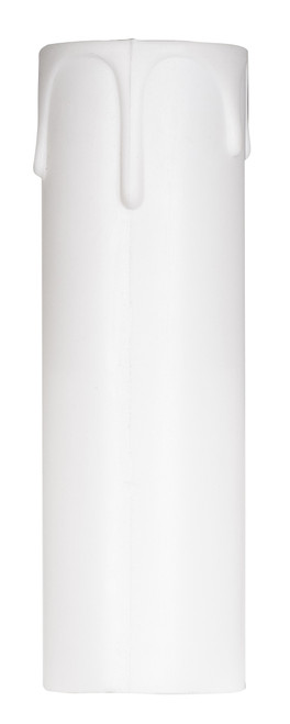 Satco 90/1250 Plastic Drip Candle Cover; White Plastic Drip; 1-3/16" Inside Diameter; 1-1/4" Outside Diameter; 4" Height
