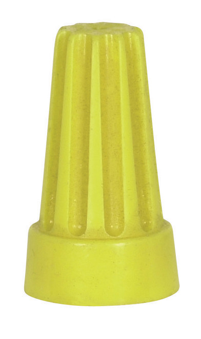 Satco 90/1440 Wire Connector With Spring Inserts; For 105C Supply Wire; 600V; Large; Yellow Finish; 6 #18 Max