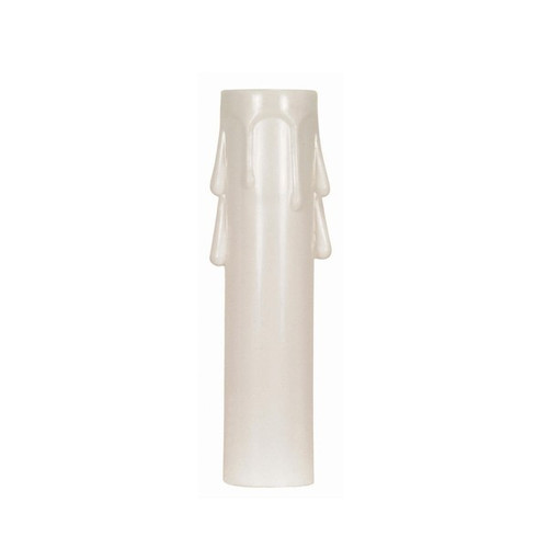 Satco 90/1506 Plastic Drip Candle Cover; White Plastic Drip; 13/16" Inside Diameter; 7/8" Outside Diameter; 3" Height