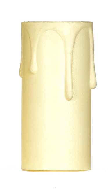 Satco 90/1507 Plastic Drip Candle Cover; Ivory Plastic Drip; 13/16" Inside Diameter; 7/8" Outside Diameter; 2" Height