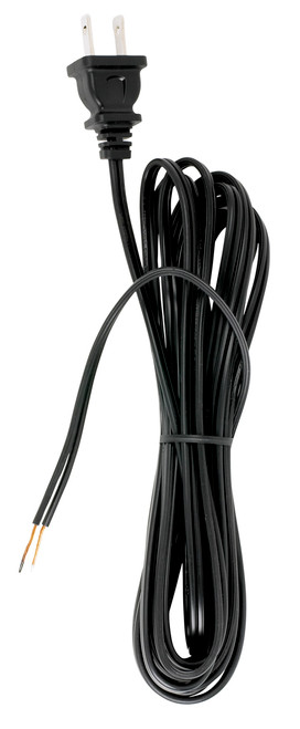 Satco 90/1530 18/2 SPT-1-105C All Cord Sets - Molded Plug - Tinned Tips 3/4" Strip with 2" Slit 100 Ctn. 15 Ft.