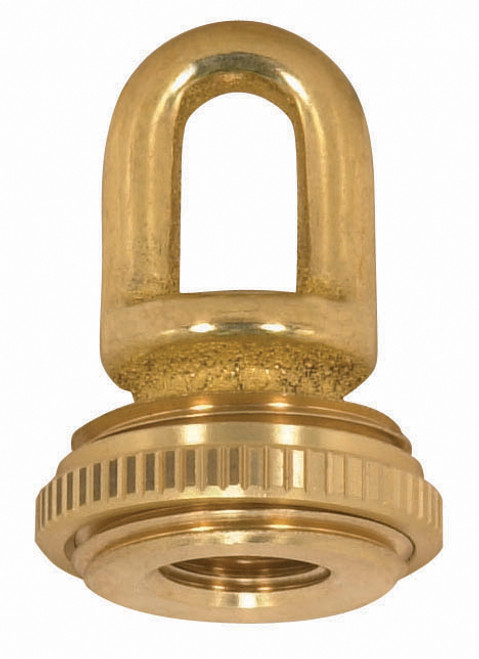 Satco 90/1571 1/4 IP Cast Brass Screw Collar Loop With Ring; Fits 1" Canopy Hole; 1-1/8" Ring Diameter; 1-3/4" Height; 50lbs Max; Unfinished