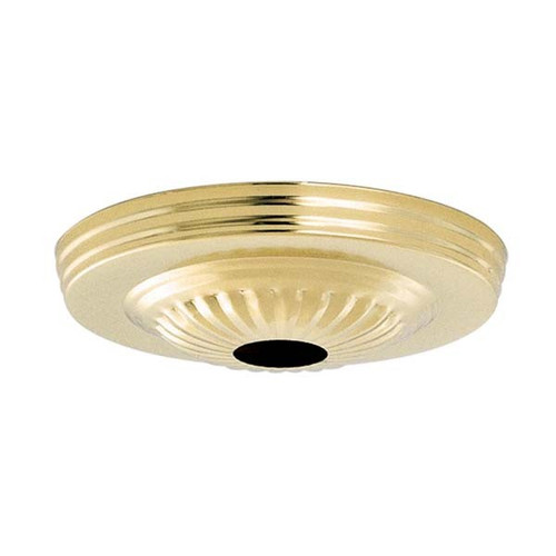 Satco 90/1682 Ribbed Canopy; Canopy Only; Brass Finish; 5" Diameter; 1-1/16" Center Hole